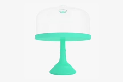 Preview: Mint Green Cake Stand with Dome