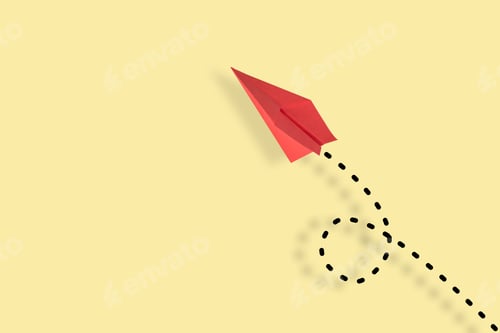 Preview: Paper Planes on colore background.