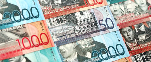 Preview: Dominican Republic Pesos currency money bills. DOP currency banknotes in arrange