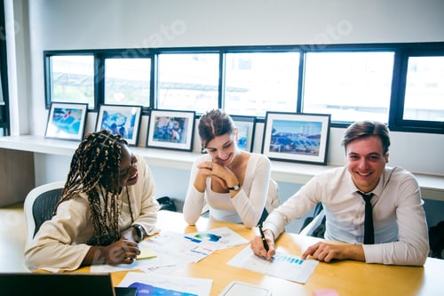 Preview: Group of marketing professionals having a meeting. Creative business team brainstorming