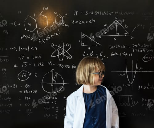 Preview: Little Girl Education Blackboard Concept