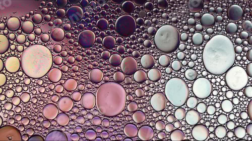 Preview: Abstract Colorful Food Oil Drops Bubbles and spheres Flowing on Water Surface