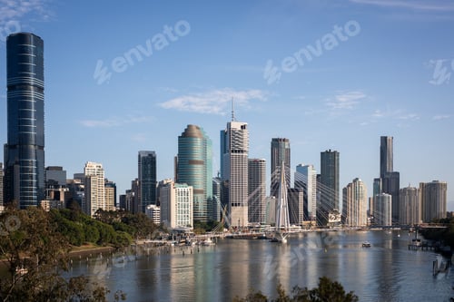 Preview: tall office towers commercial real estate blue sky
