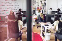 Preview: Busy office space with focused workers at their desks.