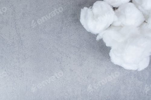 Preview: Medical soft cotton wool on a gray background