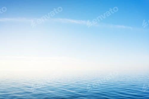 Preview: Blue sky over sea or ocean water surface