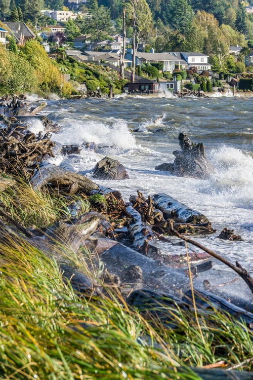 Preview: A View Of The Puget Sound On A Windy Day From Normandy Park, Washington.