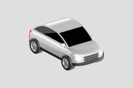 Visualização: Carro branco 3D