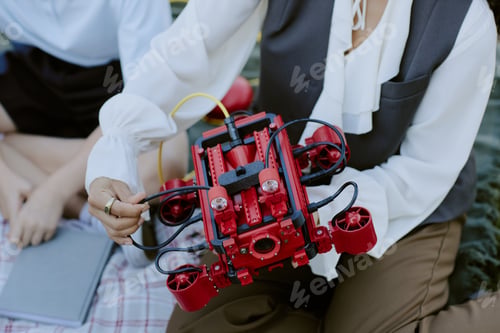 Preview: Big Red Robot in Teachers Hands