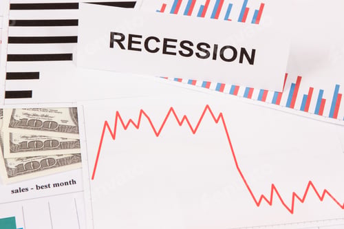 Preview: Inscription recession, currencies dollar and declining chart