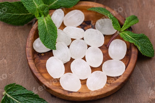 Preview: Sweet hard peppermint candy and mint