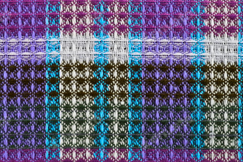 Woven Abstract Pattern in Purple, Blue and White