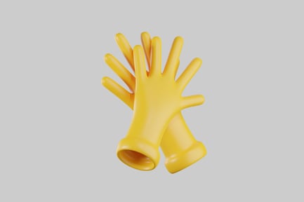 Preview: Cartoon yellow farming gloves set