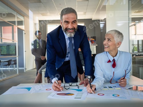 Preview: Corporate business team and manager in a meeting