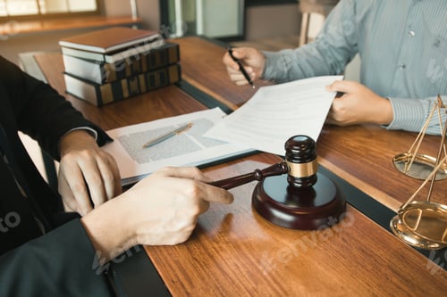 Preview: Client is bringing the documents to clarify the law to the lawyer at the prosecutor office.