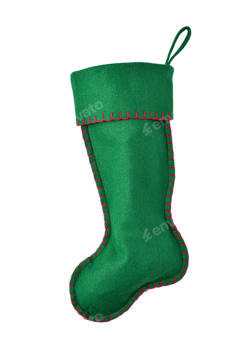 Preview: Green Christmas stocking isolated cutout