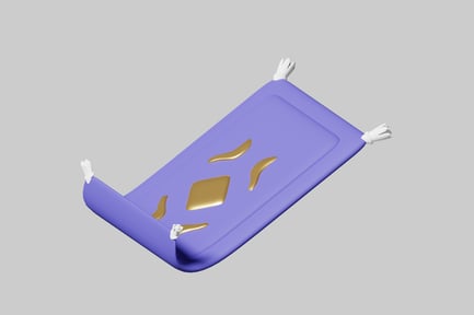 Aperçu: Composition abstraite avec objet violet et formes dorées