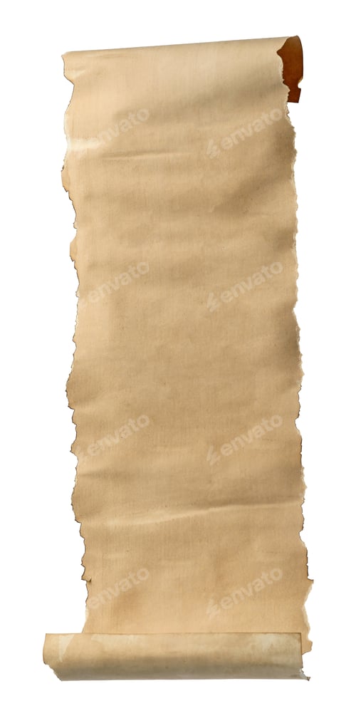 Preview: Scroll of old parchment paper isolated on white