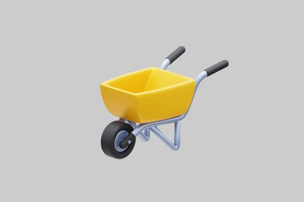 Preview: Yellow Construction Wheelbarrow