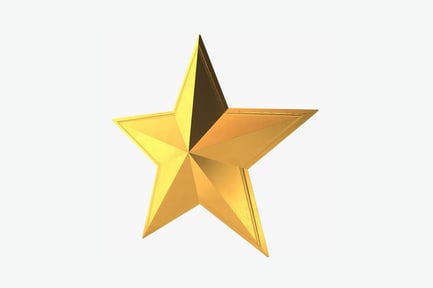 Estrella de cinco puntas con segmentos triangulares