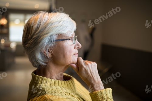 Preview: Senior woman standing at home