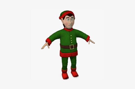 Preview: Cartoon elf character with outstretched arms