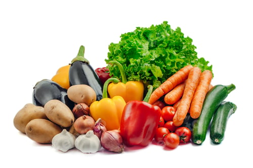 Preview: Fresh vegetables isolated on white