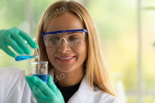 Preview: Blonde Woman Doing Research in Laboratory