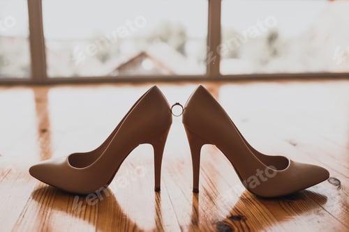 Preview: Elegant Wedding Heels with Ring for Special Day