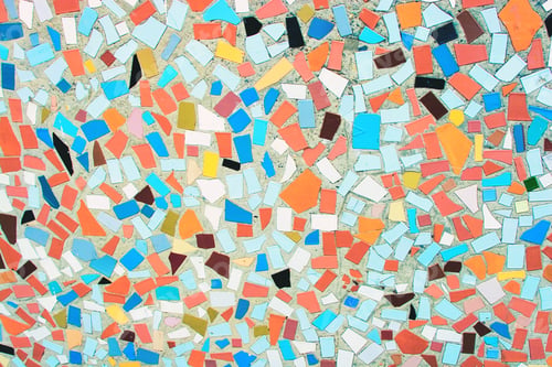 Preview: Close up of colorful abstract ceramic mosaic pattern texture