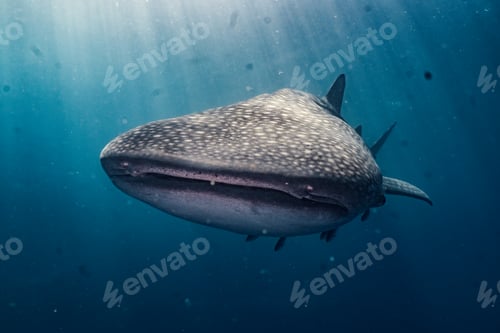 Preview: Whale shark (Rhincodon typus) in a deep ocean