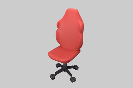 Preview: Red Office Chair with Wheels