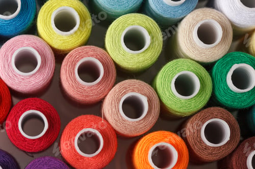 Preview: Set of colorful spools of thread