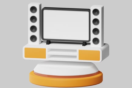 Preview: Television stand with TV on top.