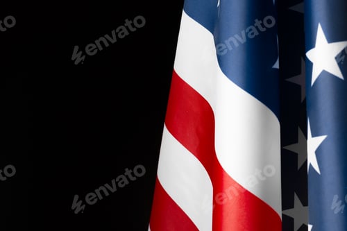 Preview: Vintage American flag on a chalkboard with space for text