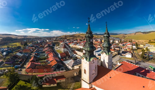 Preview: Aerial panoramic view of the of Podolinec in Slovakia