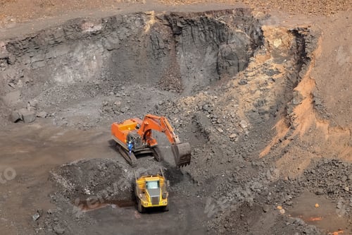 Preview: Open-pit manganese mining industry with a machine