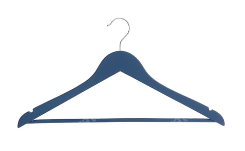 Preview: Blue Wooden Hanger on White Background