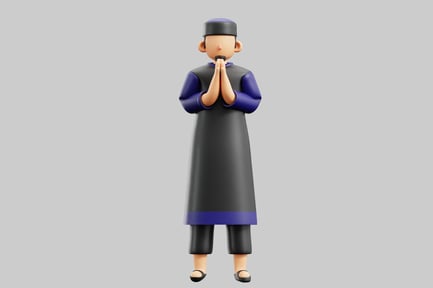 Preview: Praying Man in Traditional Attire