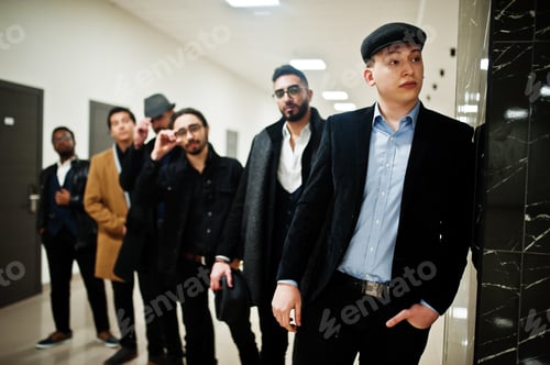 Preview: Multiethnic male bachelor mafia party