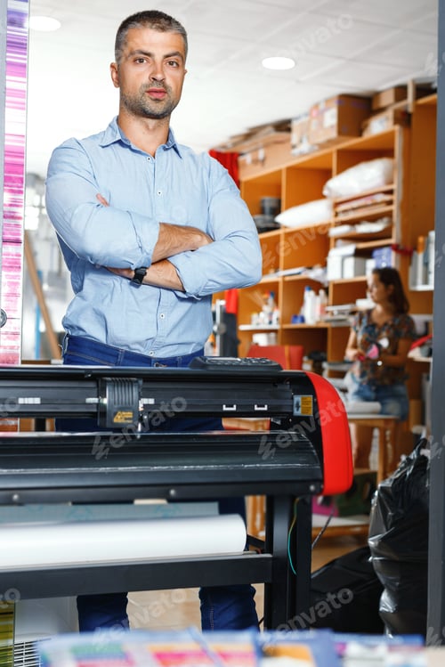 Preview: Portrait Of A Working Man At A Printer Studio