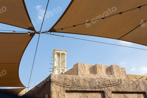 Preview: Old town in Dubai. Grand Souk - Bur Dubai. Beautiful authentic tourist place with old streets