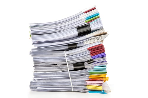 Preview: Stack of Documents isolated on white background. Documents pile.