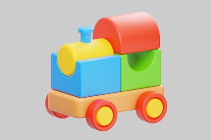 Aperçu: Blocs de train jouets en bois colorés