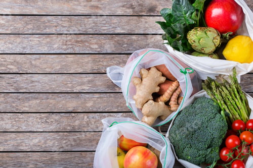 Preview: Fresh Vegetables and Fruits in Reusable Mesh Bags