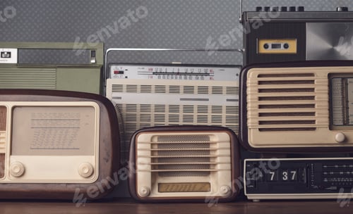 Preview: Collection of stylish vintage radios