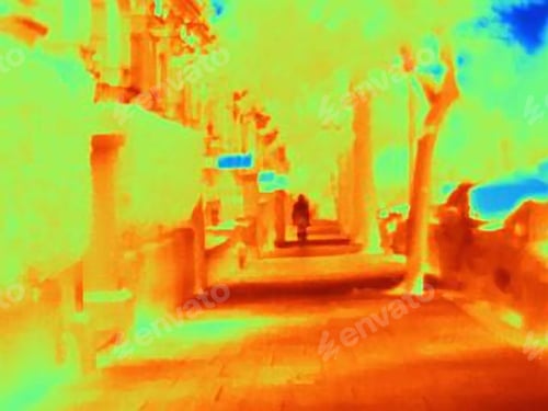 Preview: Thermal image of city street