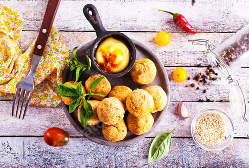 Preview: plate of fried falafel balls