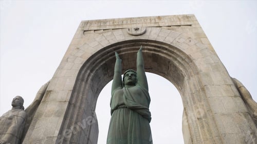 Preview: Monument to the heroes of the army of the Orient. Stock. Port du valon des Affes on Mediterranean