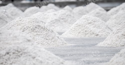 Preview: Sea salt farm. Pile of brine salt. Raw material of salt industrial. Sodium Chloride mineral.